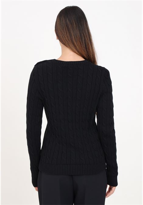 Black crew-neck sweater for women with LRL logo embroidery LAUREN RALPH LAUREN | 200932223001BLACK